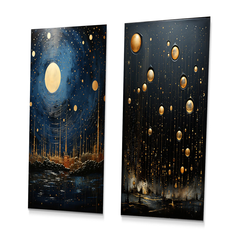 Ensemble de 2 décorations murales en métal Flemington - Astrology, H 32 po x l 32 po