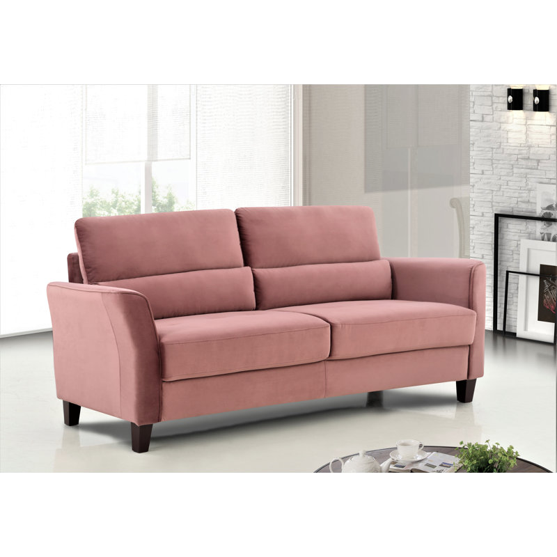 Adrielys 77.95" Velvet Flared Arm Sofa, Rose