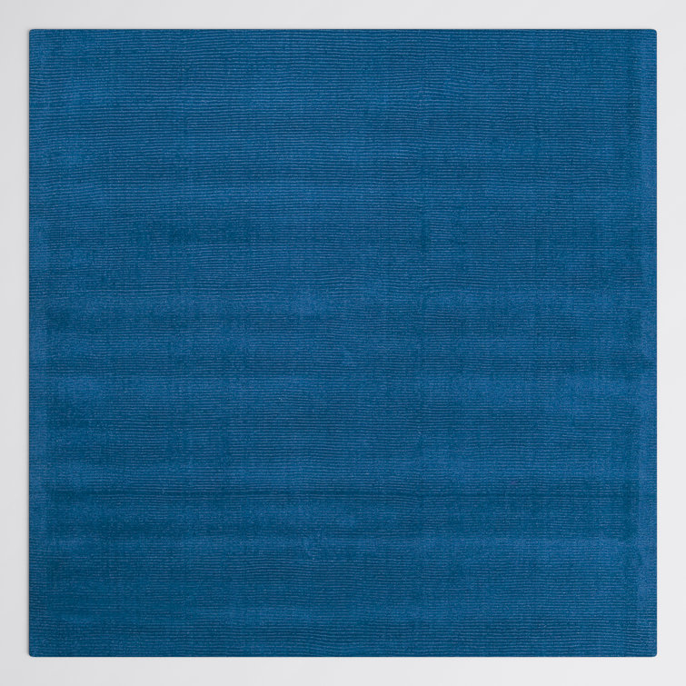 Crowe Handmade Wool Dark Blue Performance  Area Rug