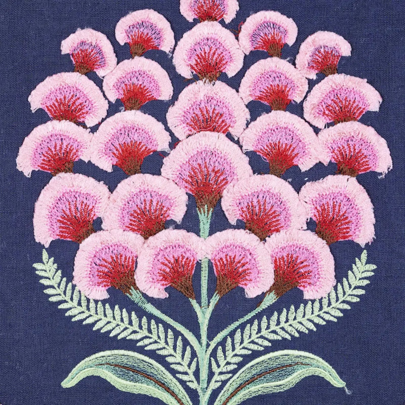 Aurelia Embroidery Fabric, Navy