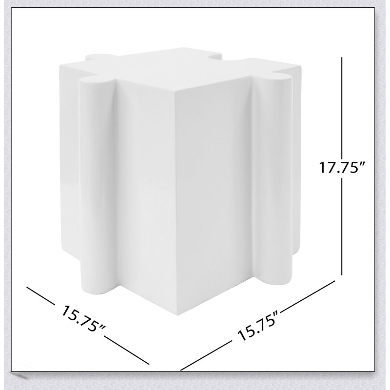 Puzzle Art Side Table, Modular Convex Edge MGO Table - Customizable Layouts For Indoor & Outdoor Spaces, White