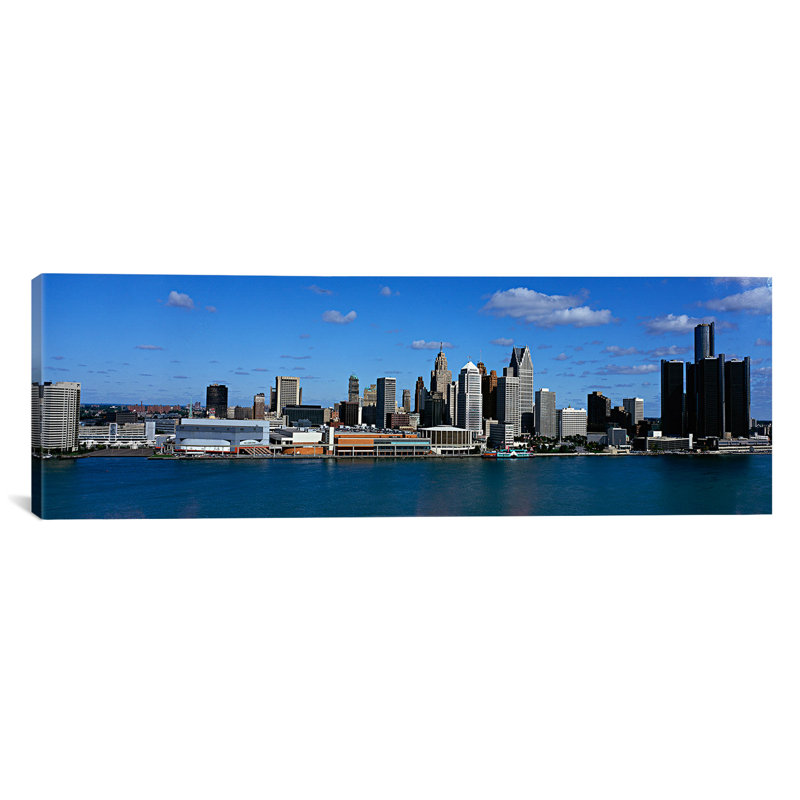 « détroit, michigan », reproduction de photo sur toile, H 24 po x l 72 po x P 1,5 po