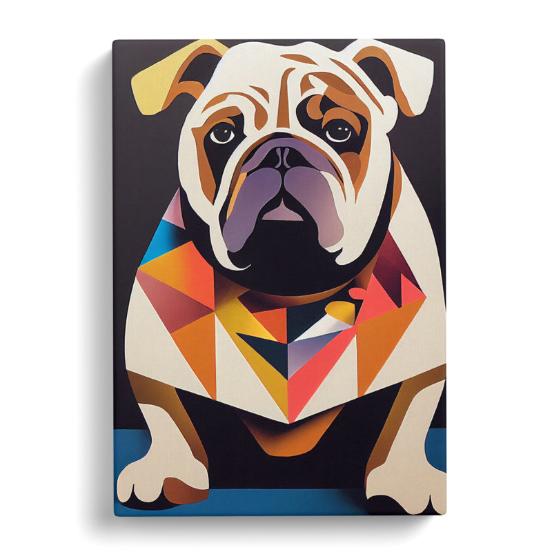 British Bulldog Abstract Vol.4 - Wrapped Canvas, 50cm H x 35cm W x 3cm D