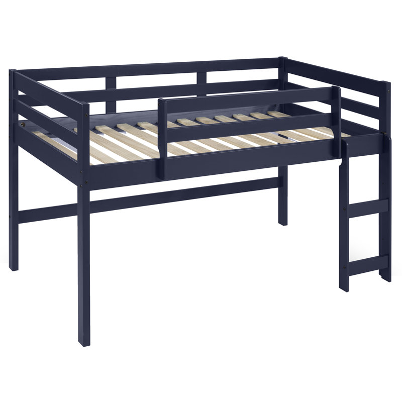 Lit mezzanine simple bleu marine avec échelle réversible