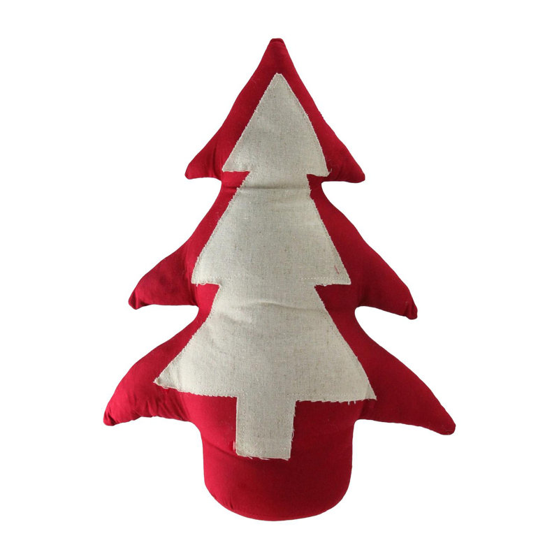 Décoration de table arbre de Noël contemporain 15 po rouge et blanc