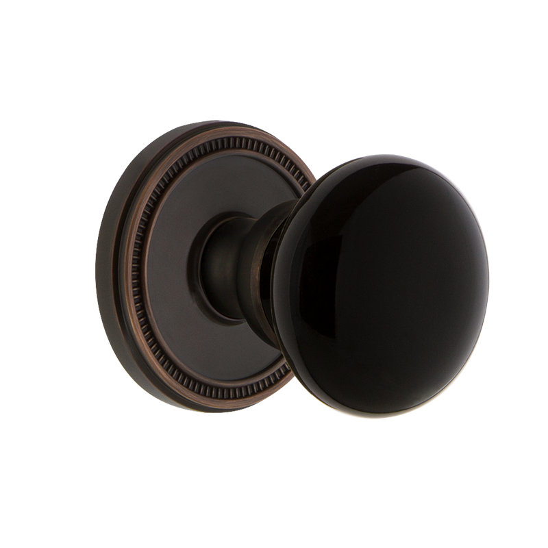 Grandeur Soleil Rosette Passage with Coventry Door Knob, Timeless Bronze, 2 3/8"