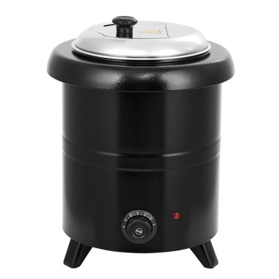 Commercial Electric Soup Kettle Warmer with Removable Stainless Steel Insert, Hinged Lid, and Anti-Scald Handle