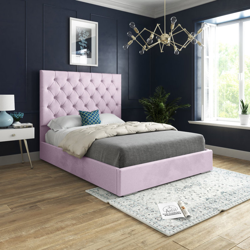 Alegra Upholstered Bed, Single (3'), Pink