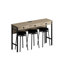 Longue table à 3 tables avec prises électriques et chaises en polyuréthane