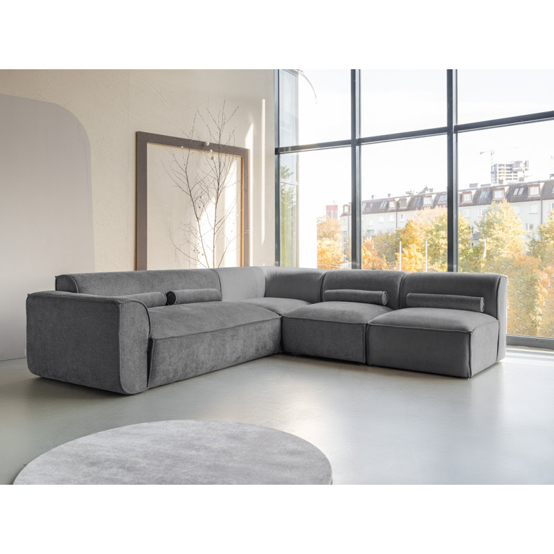 Flex Felix 6 Seater Corner Sofa , Right Hand Facing, Dark Grey