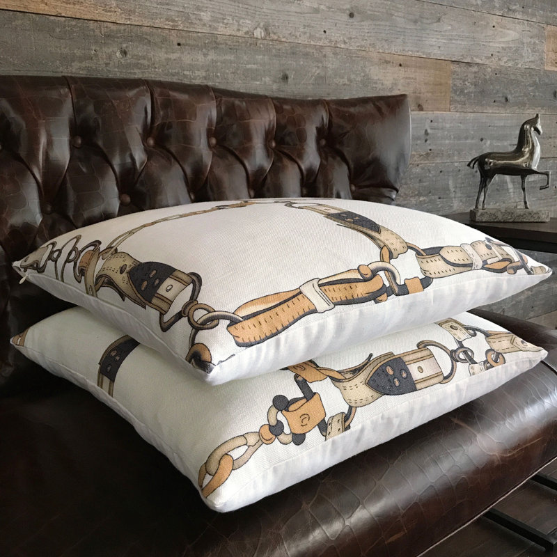 Equestrian Square Pillow Cover & Insert, Feather
