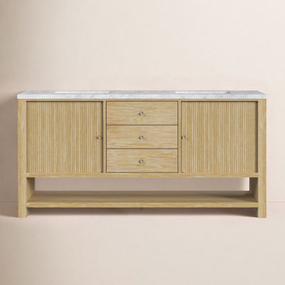 Marigot 72" Carrara Marble Double Bathroom Vanity