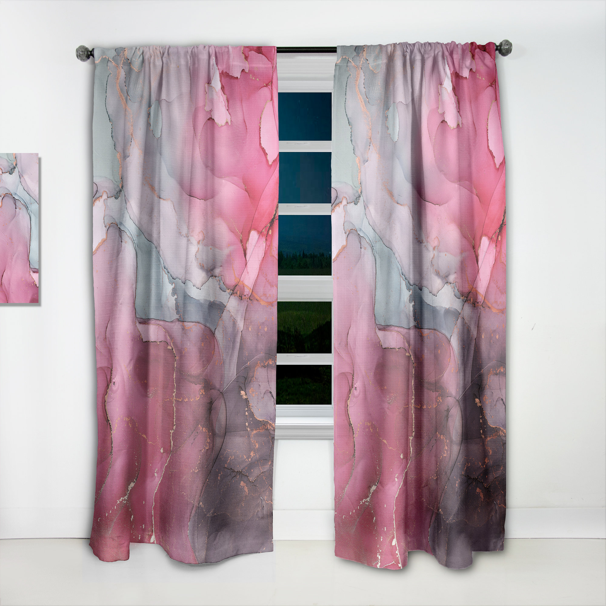 DesignArt Semi Sheer Single Curtain Panel Panel | Wayfair