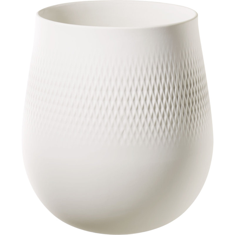 Grand vase Villeroy & Boch, H 9 po x l 8,25 po x P 8,25 po, Blanc mat