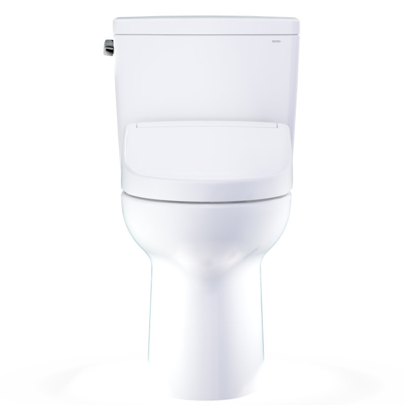 TOTO® Drake® WASHLET®+ Two-Piece Elongated 1.28 GPF Universal Height TORNADO FLUSH® Toilet with S5 Bidet Seat, 10 Inch Rough-In, Cotton White - MW7763446CEFG.10#01