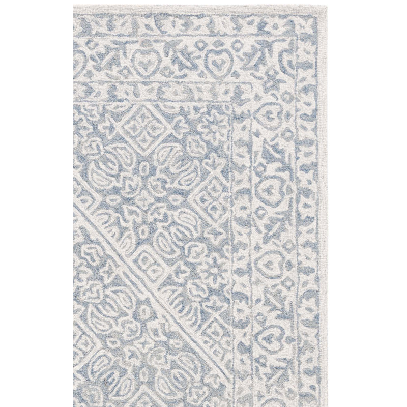 Tapis oriental gris en laine / coton touffeté à la main Dip Dye, Tapis de couloir 2 pi 3 po x 8 pi