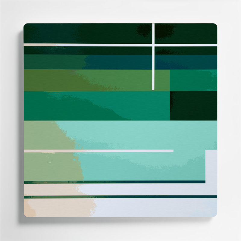 Art mural rigide en métal vert 50, H 16 po x l 16 po