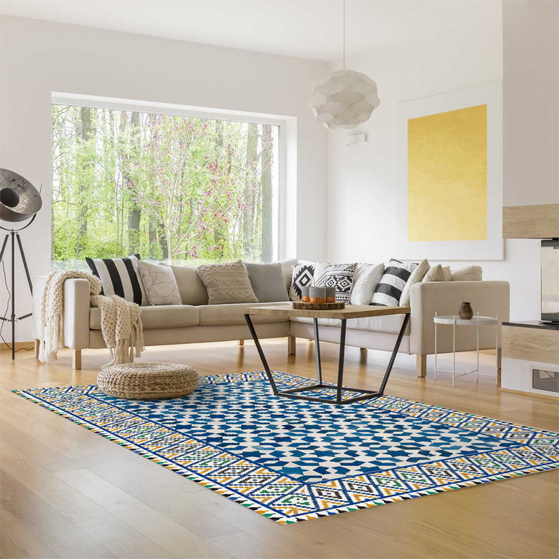 Bynoe Non-Slip Geometric Indoor Doormat, Rectangular 136 x 203cm