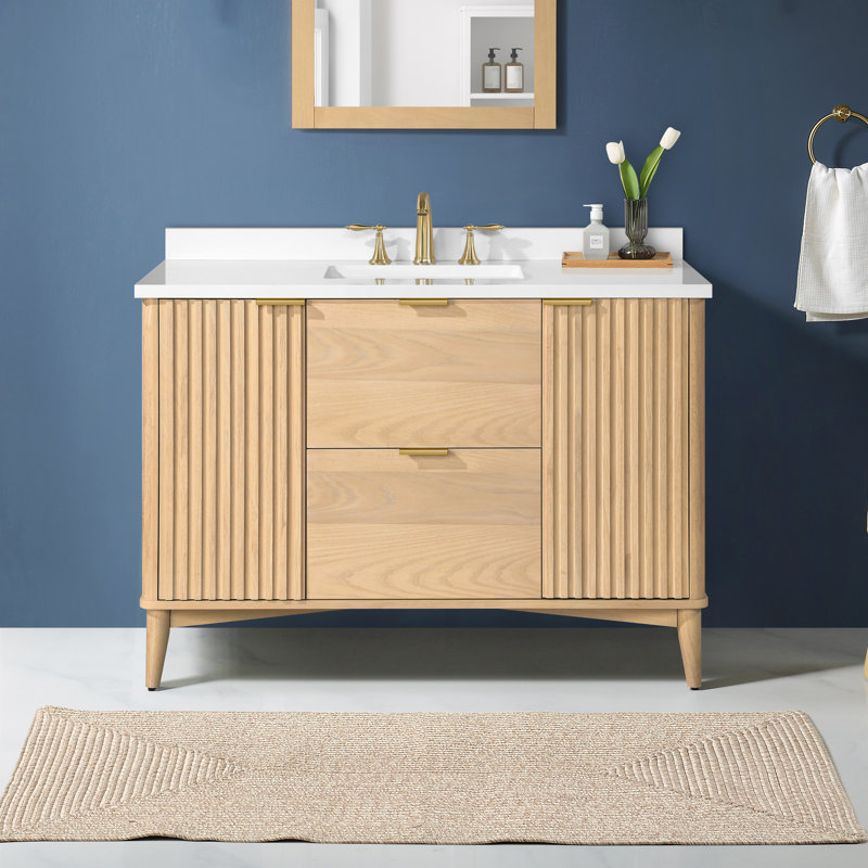 Gabi 48 in. Single Sink Bathroom Vanity, Warm Walnut
