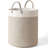 72L White/ Khaki Woven Rope Laundry Hamper-1244232104