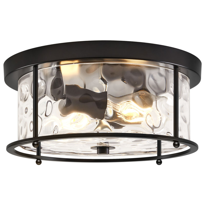 Plafonnier encastré 2 lumières Alixandra, Noir mat