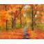 Napperon en polyester orange Autumn Trail | Élégance de décoration intérieure