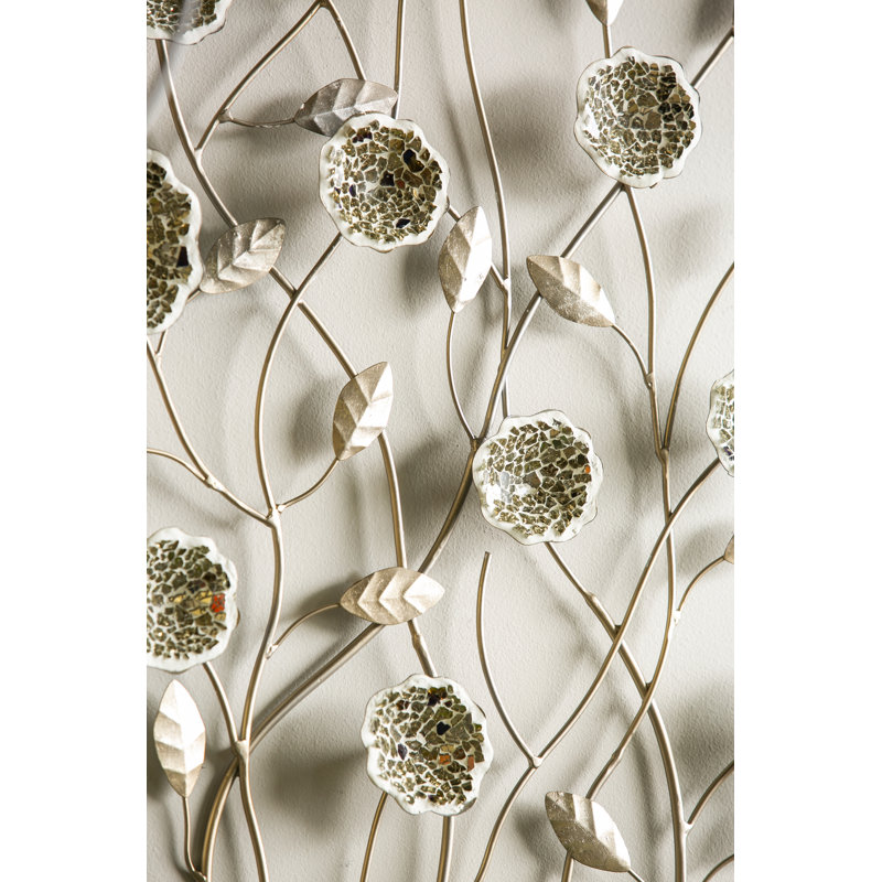 Décoration murale fleur en mosaïque