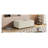 Twin Size Convertible Ottoman Sleeper Bed with Memory Foam Mattress - Foldable Guest Bed for Small Spaces, White Chenille Fabric-1812711816