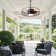 23.6" Modern Reversible Outdoor Ceiling Fan With Led Lights And Remote, 6 Speeds Ceiling Fan