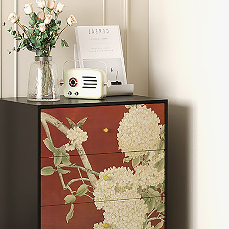 Armoire de rangement avec commode 19,7 po, Black/Red