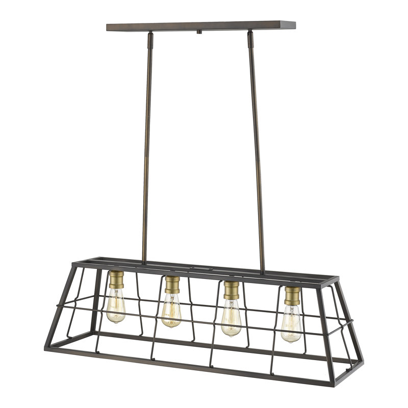 Colwart 4 - Light Geometric Chandelier, 10.25" H x 10.75" W 35.25" D