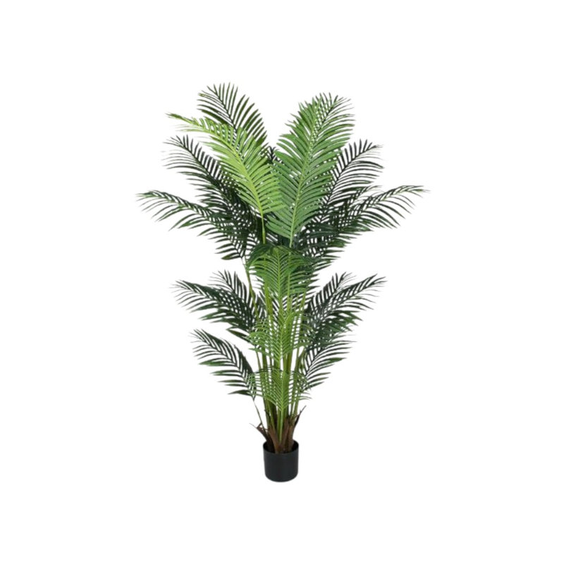 Palmier artificiel vert 73 po dans un pot noir