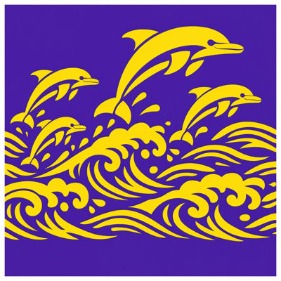 Yellow Dolphins Waves Comforter