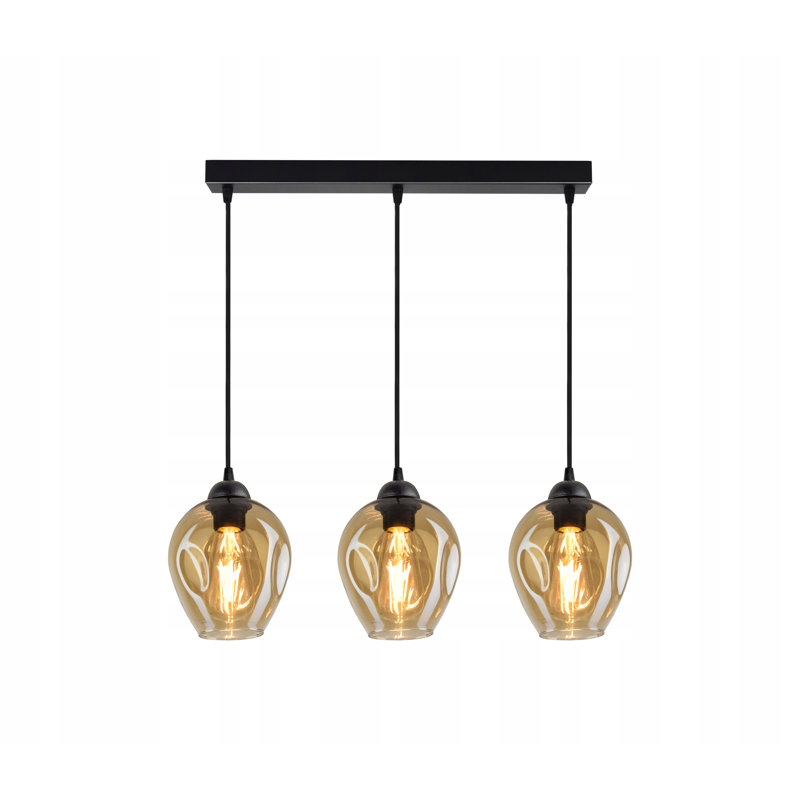 Tetbury 3 - Light Black Cluster Pendant, Honey