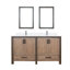 Meuble-lavabo double l 60 po x P 22 po, plateau en marbre de culture, ensemble de robinet et miroirs 22 po-1745083892