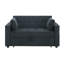 Causeuse-lit en velours côtelé noir L 57 po avec porte-gobelets, ports USB, poches pour magazines, coussins, capitonnage Luelle-1810739330