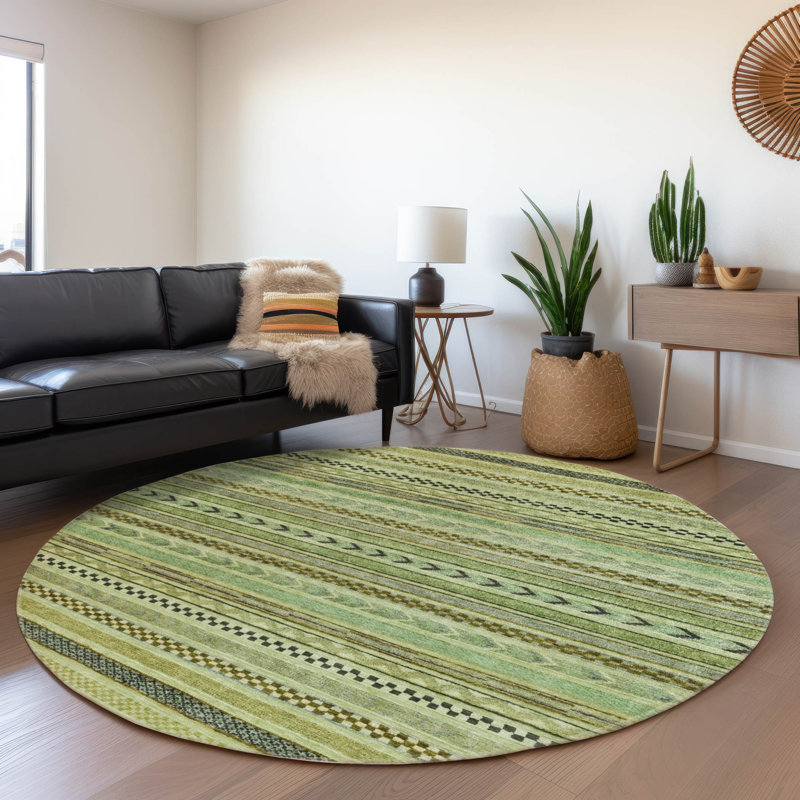Luthyra Aloe Washable Indoor-Outdoor Rug - , 8' x 8'