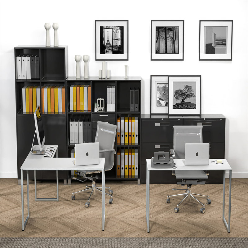 Bureau d'écriture en L Chaddie, H 27,99 po x l 47,99 po, Blanc