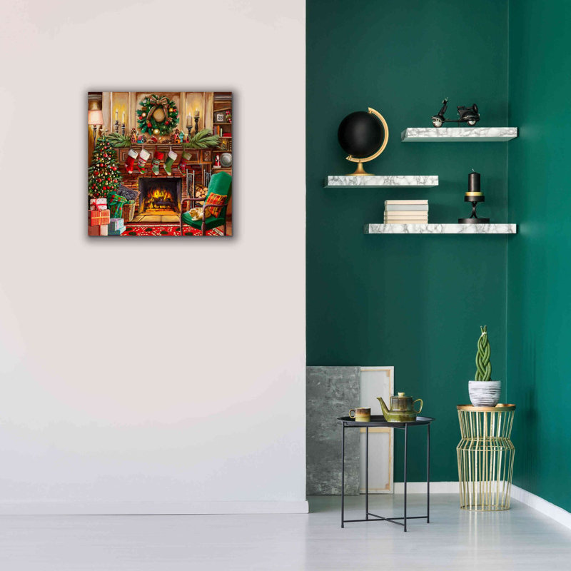 «Fireside Christmas» par Nicky Boehme, art mural sur toile, H 26 po x l 26 po x P 1,5 po