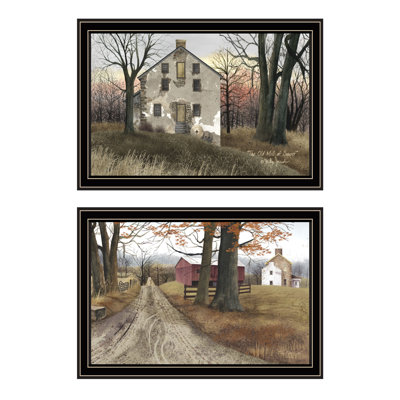 "August Mill®", 2 pièces, "The Old Mill & A Road Home", impression murale pour salon