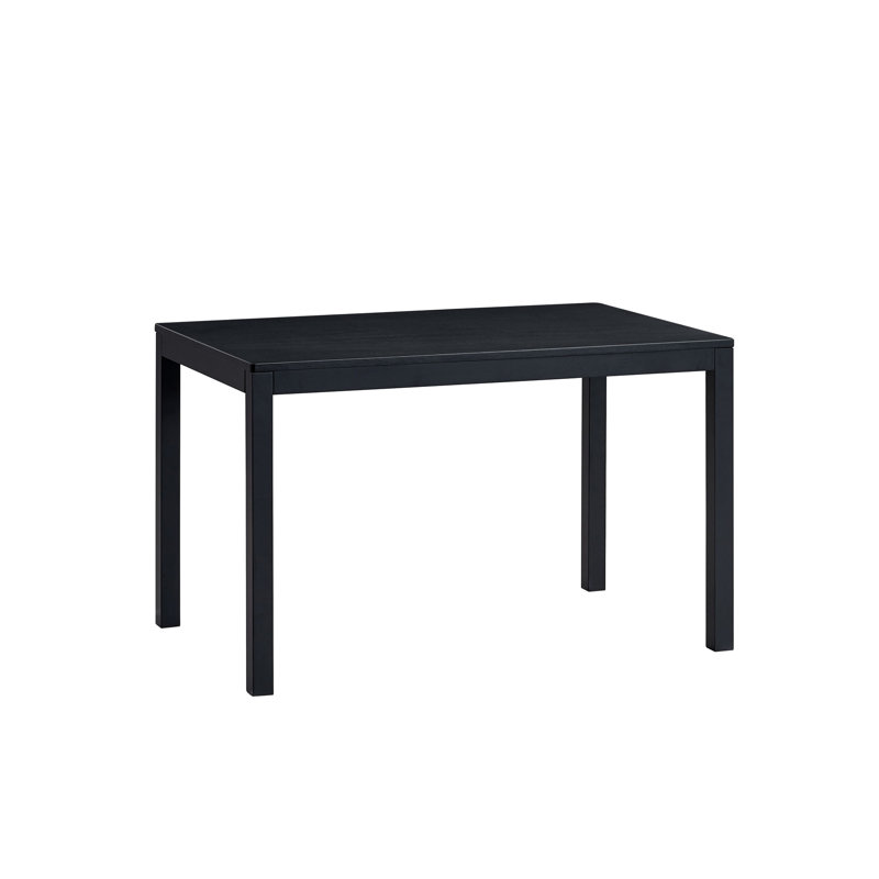 Table de salle à manger rectangulaire noire en finition, plateau de table épais de 19 mm, placage de bois, capacité de poids de 100 lb, plancher de 27 po pour une alimentation attrayante