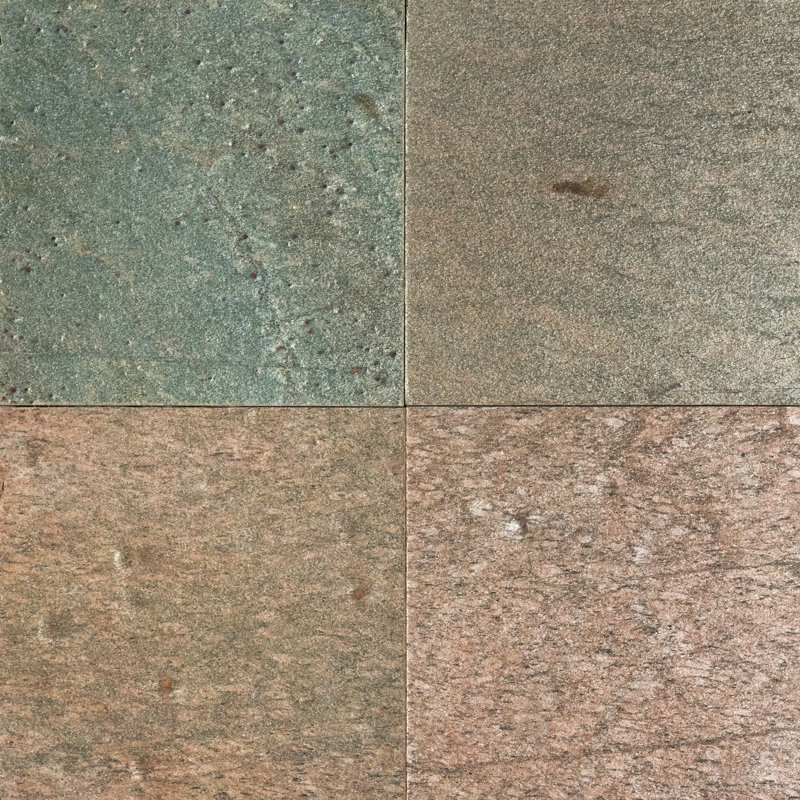 12" x 12" Slate Stone Look Wall & Floor Tile, Gold/Gray