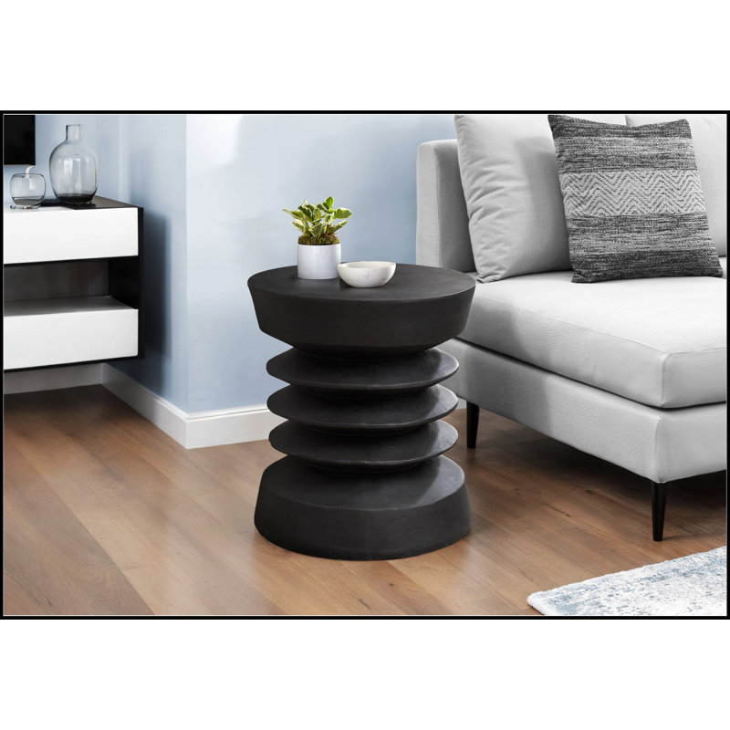Table d'appoint ronde moderne avec conception à ressorts, résistante aux intempéries pour une utilisation intérieure et extérieure, compacte et élégante