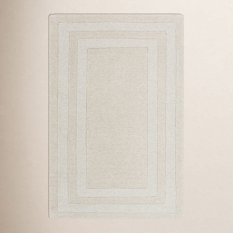 Tapis touffeté à la main avoine / beige Pierson, Rectangle 12 pi x 15 pi