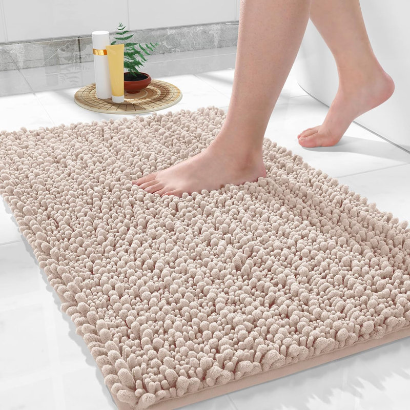 Soft & Cozy Rectangle Bath Rug, Beige