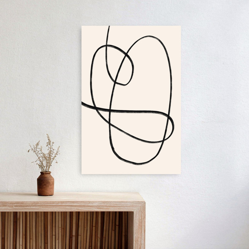 Impression d'art mural abstraite et élégante, lignes fluides et abstraites, style contemporain., H 24 po x l 16 po