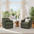 Fauteuil demi-tonneau pivotant en cuir véritable