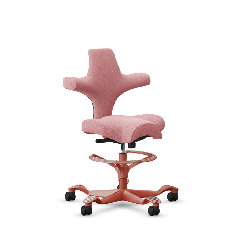 Fauteuil réglable en hauteur avec repose-pieds HœG Capisco, Rosé  , Blush Rose