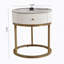 Table de bout ronde 19,68 pouces avec tiroir et table de bout ronde en marbre avec rangement
