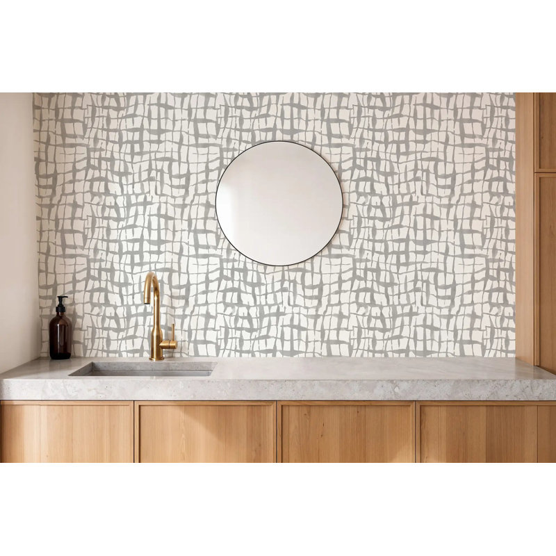 Net - Wallpaper, Gray, Peel & Stick